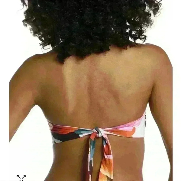 La Blanca Twist Front Bandeau Bikini Top Removable Strap Size 6 - Picture 2 of 5